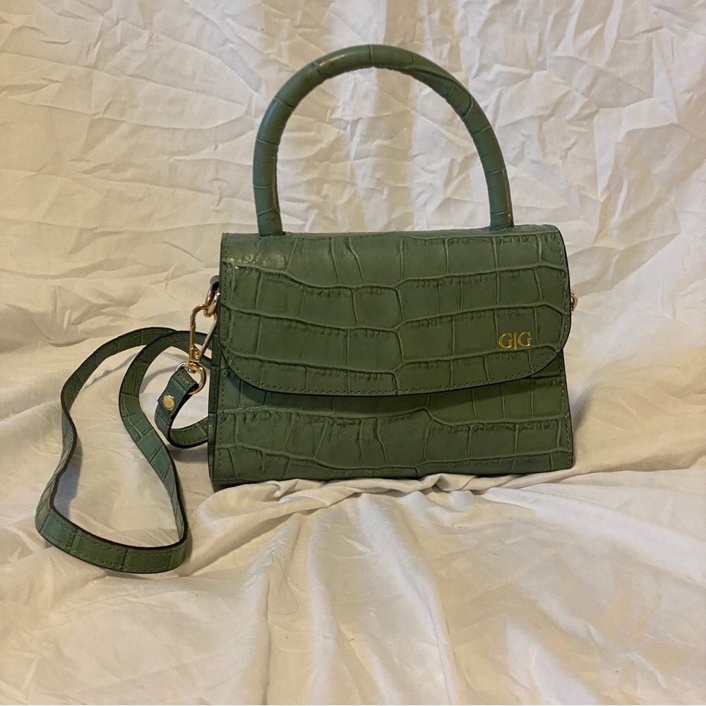 Embossed Croc Italian Leather Mini Bag
